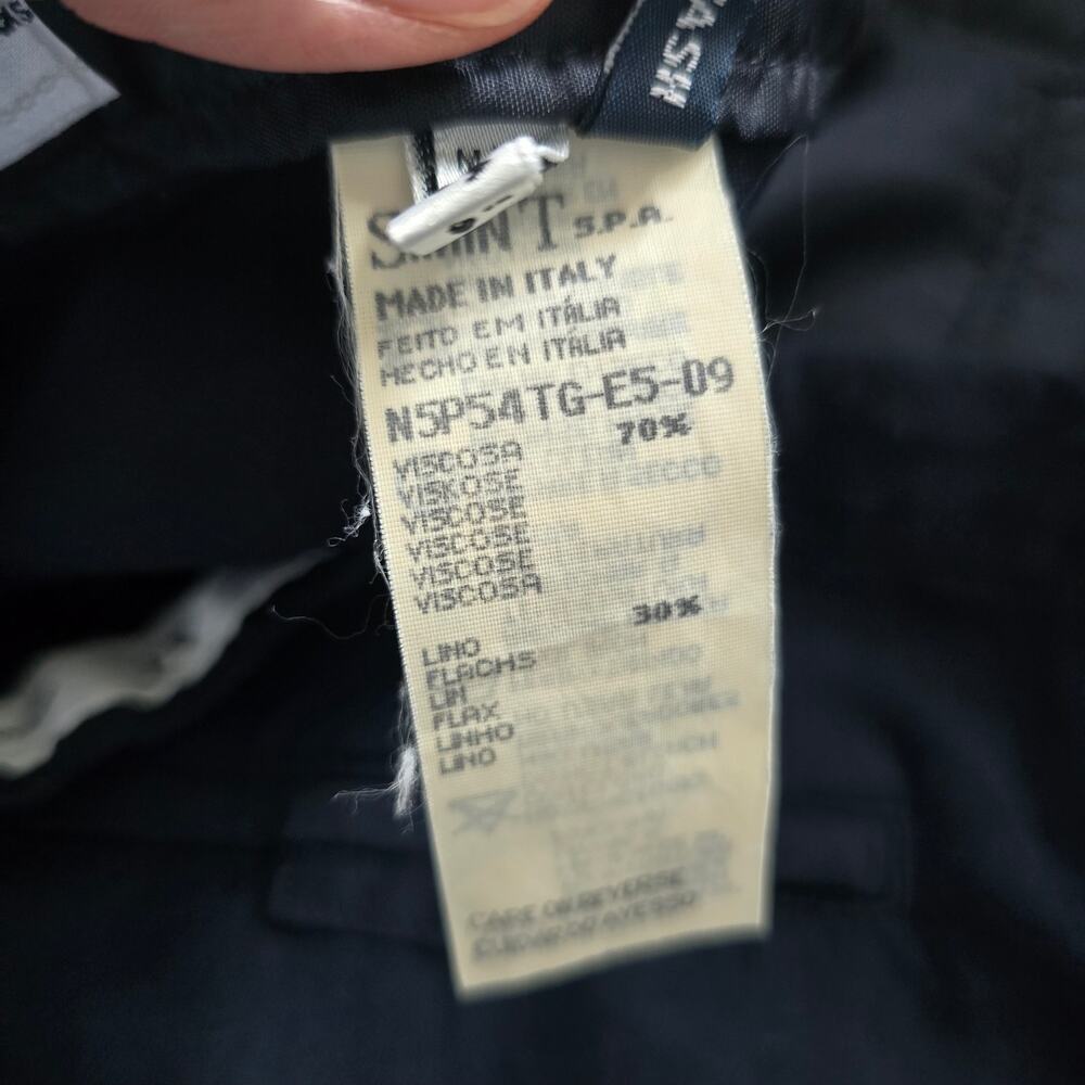 Armani Jeans Viscose Linen Blend Cargo Pants Navy Made in Italy Size US 10 - Picture 7 of 12